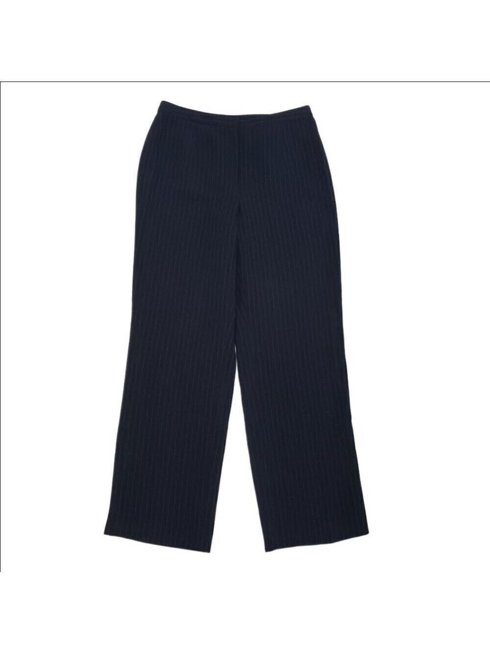 Ann Taylor LOFT Size 12 Black Pinstripe Dress Pants Tailored Slacks